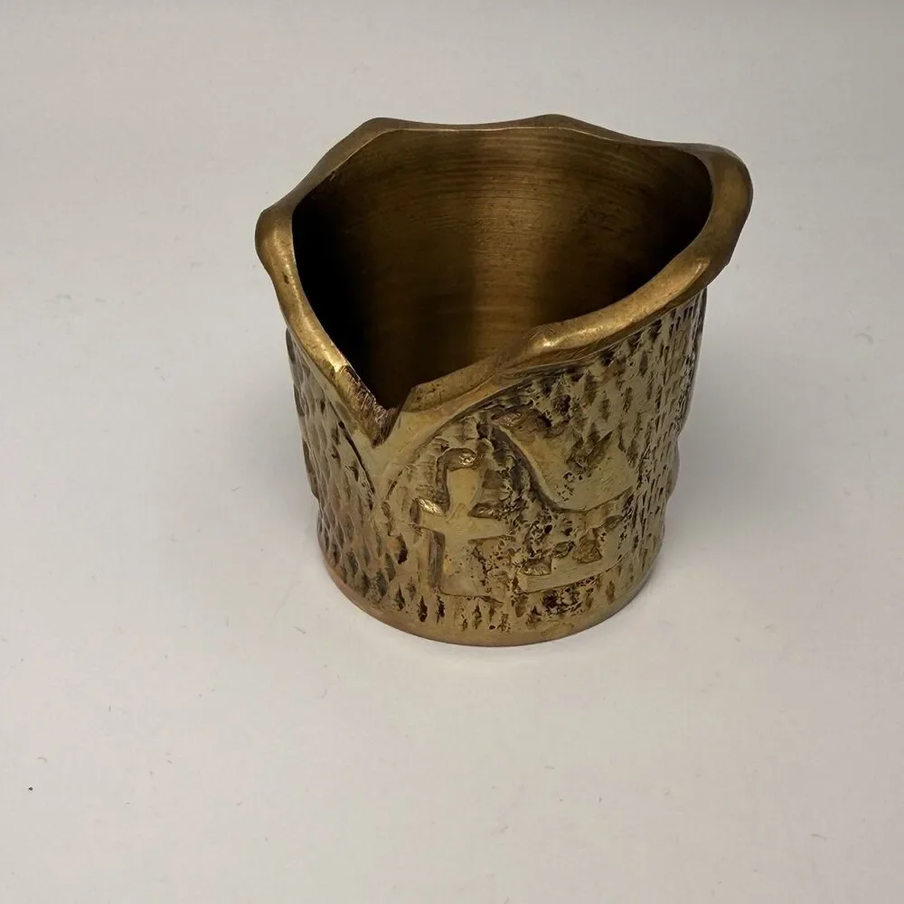 Vintage Marilyn Miglin Pheromone Brass Egyptian Revival Votive Candle Holder